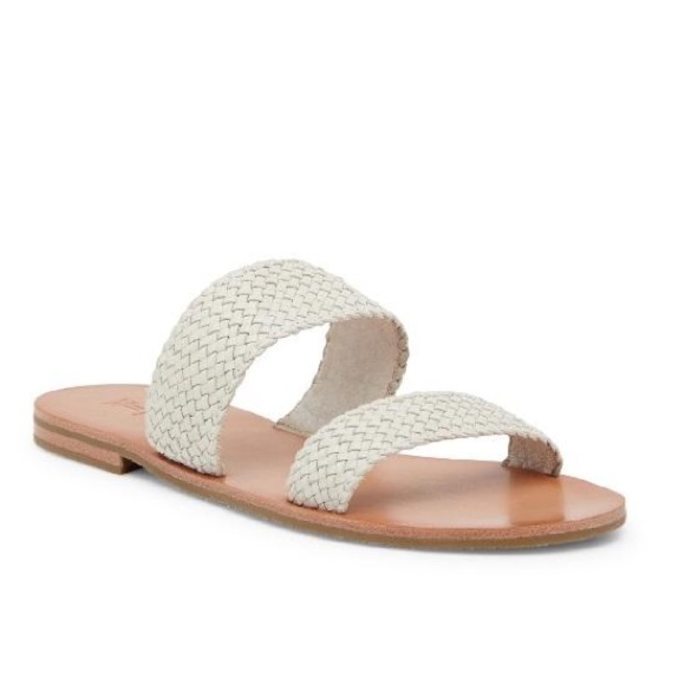 Frye Ruth sandals woven slides Women's size 7 cream off white shoes